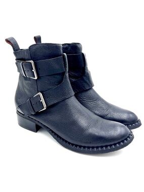 Gentle Souls Benton Moto Bootie Black Leather Size 8